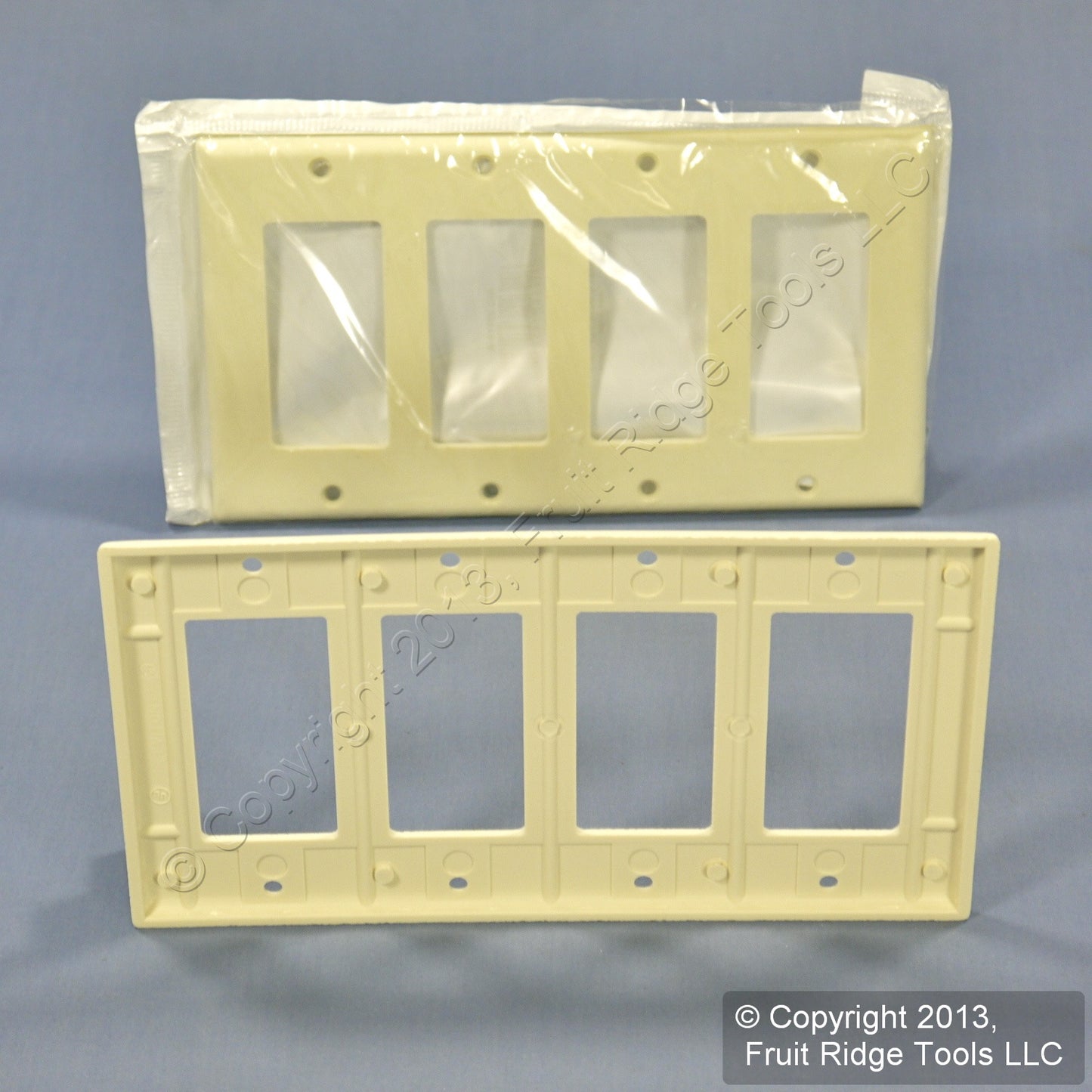 Leviton 80412-A Almond Decora GFCI 4-Gang Wallplate Covers Standard Size 50-Pack
