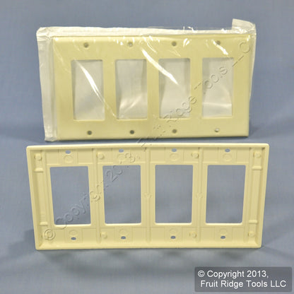 Leviton 80412-A Almond Decora GFCI 4-Gang Wallplate Covers Standard Size 50-Pack