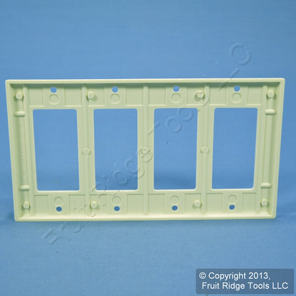 Leviton 80412-A Almond 4-Gang GFCI GFI Decora Plastic Standard Wallplate Cover