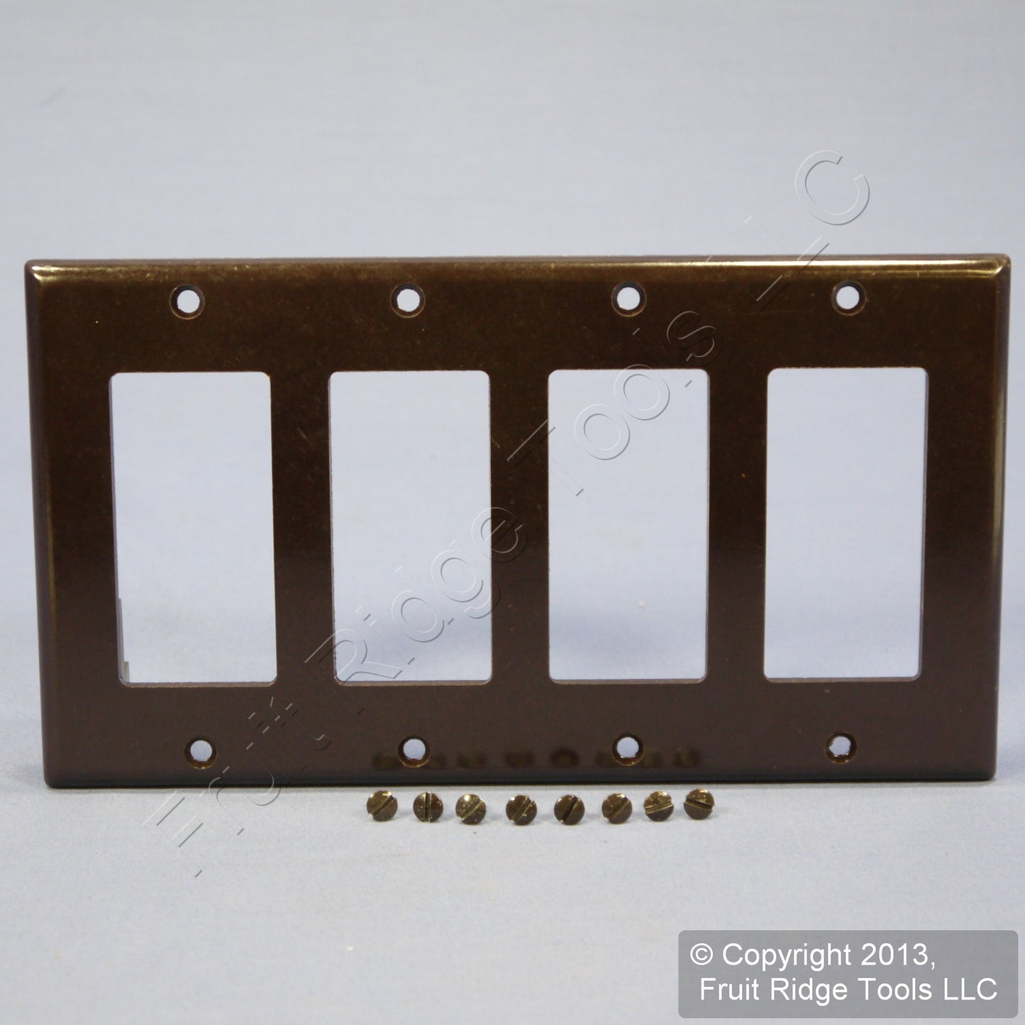 Leviton 80412 Brown 4-Gang Plastic Decora GFCI GFI Standard Wallplate Cover