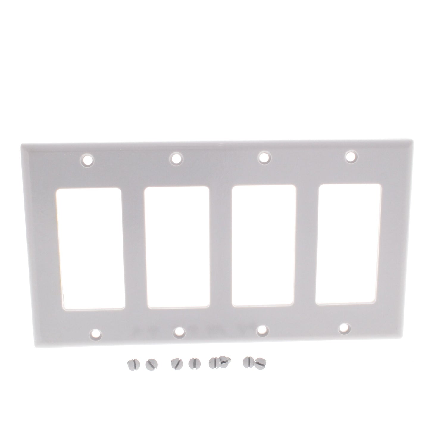 Leviton Gray Decora 4-Gang Wallplate GFCI GFI Plastic Cover Thermoset 80412-GY