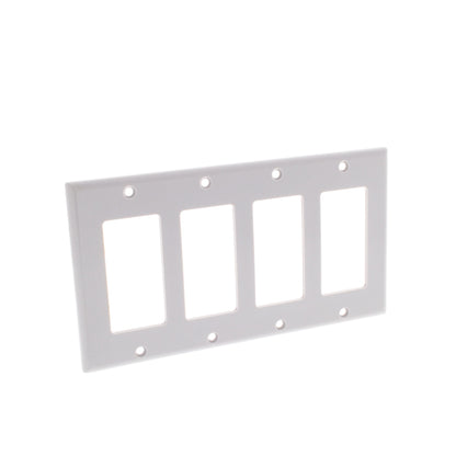 Leviton Gray Decora 4-Gang Wallplate GFCI GFI Plastic Cover Thermoset 80412-GY