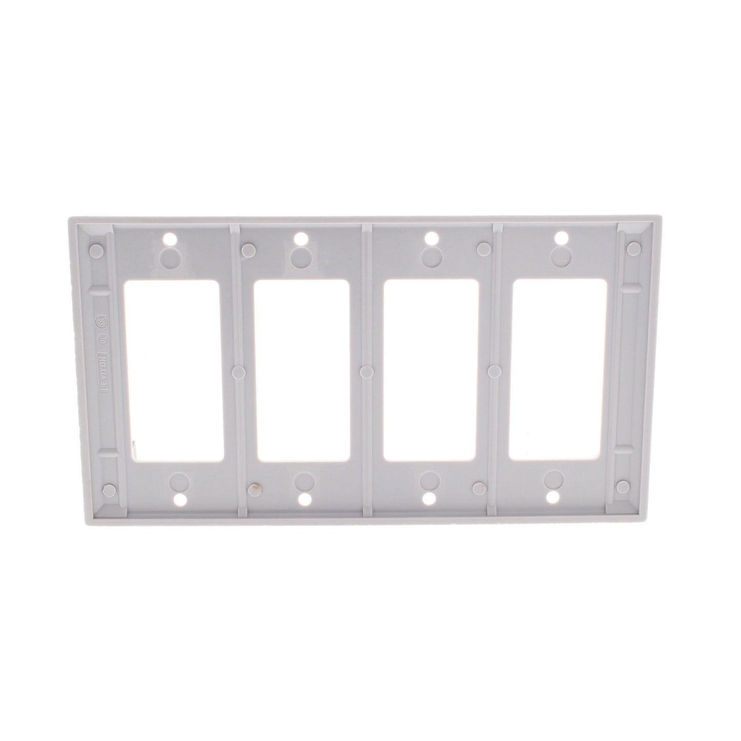 Leviton Gray Decora 4-Gang Wallplate GFCI GFI Plastic Cover Thermoset 80412-GY