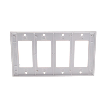 Leviton Gray Decora 4-Gang Wallplate GFCI GFI Plastic Cover Thermoset 80412-GY