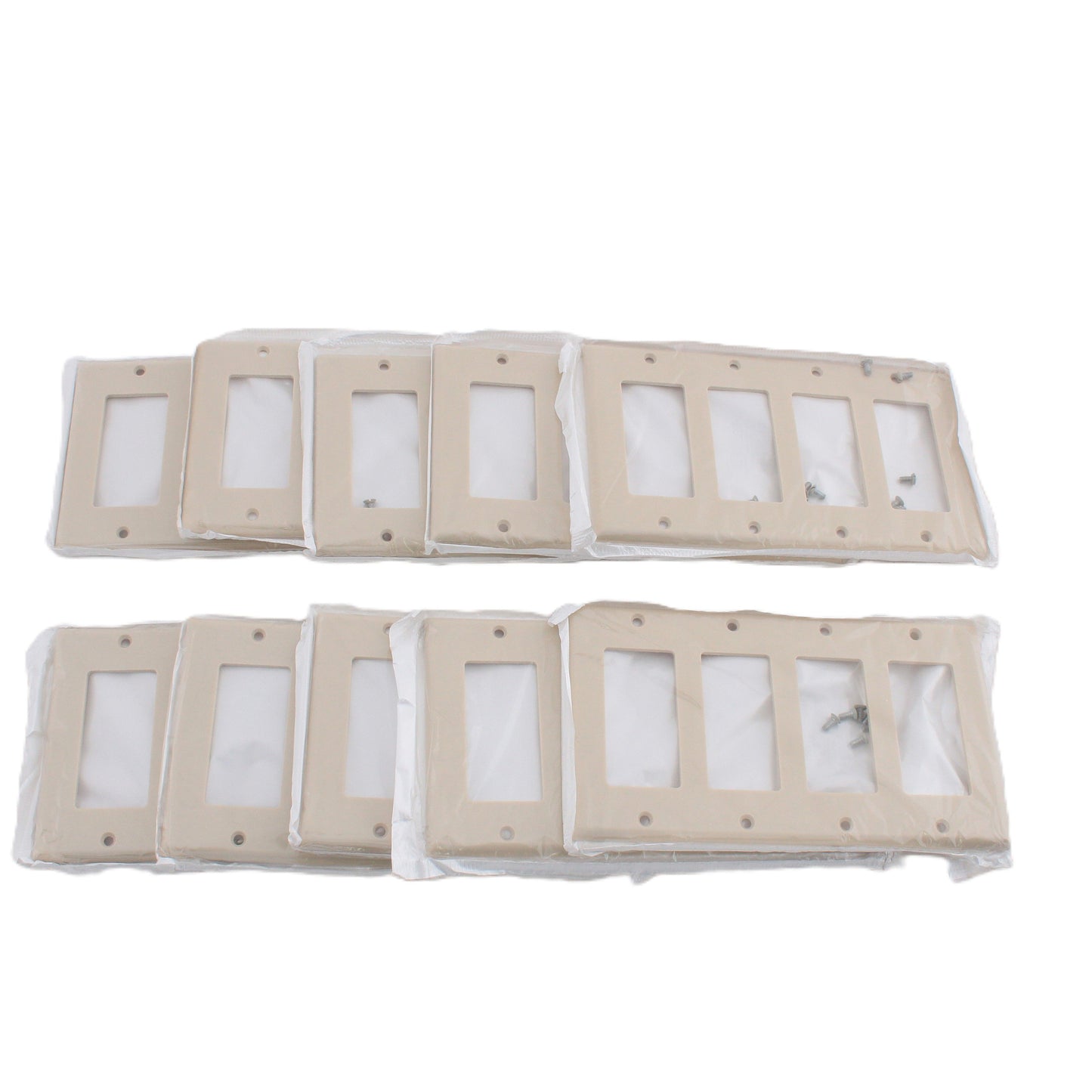 Leviton 80412-I Ivory Decora GFCI 4-Gang Wallplate Thermoset Covers 10-Pack