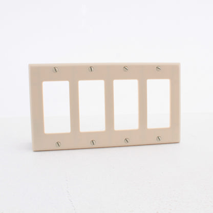 Leviton 80412-I Ivory Decora GFCI 4-Gang Wallplate Thermoset Covers 10-Pack