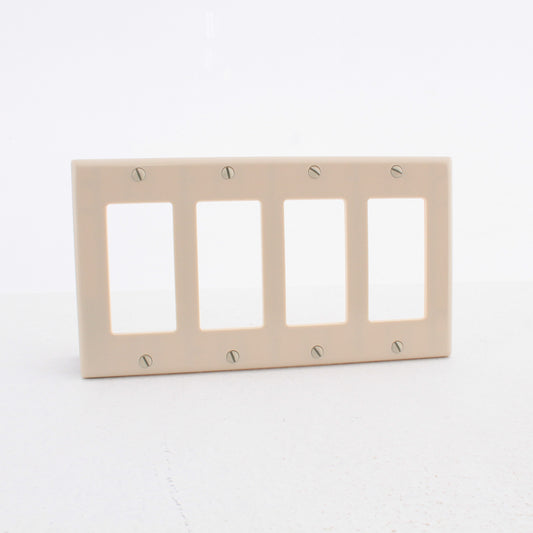 Leviton 80412-I Ivory Decora GFCI 4-Gang Wallplate Thermoset Covers 10-Pack