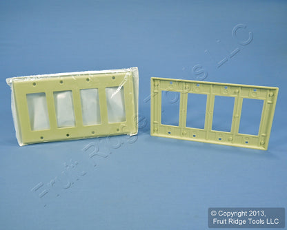 Leviton 80412-I Ivory Decora GFCI 4-Gang Wallplate Thermoset Covers 10-Pack
