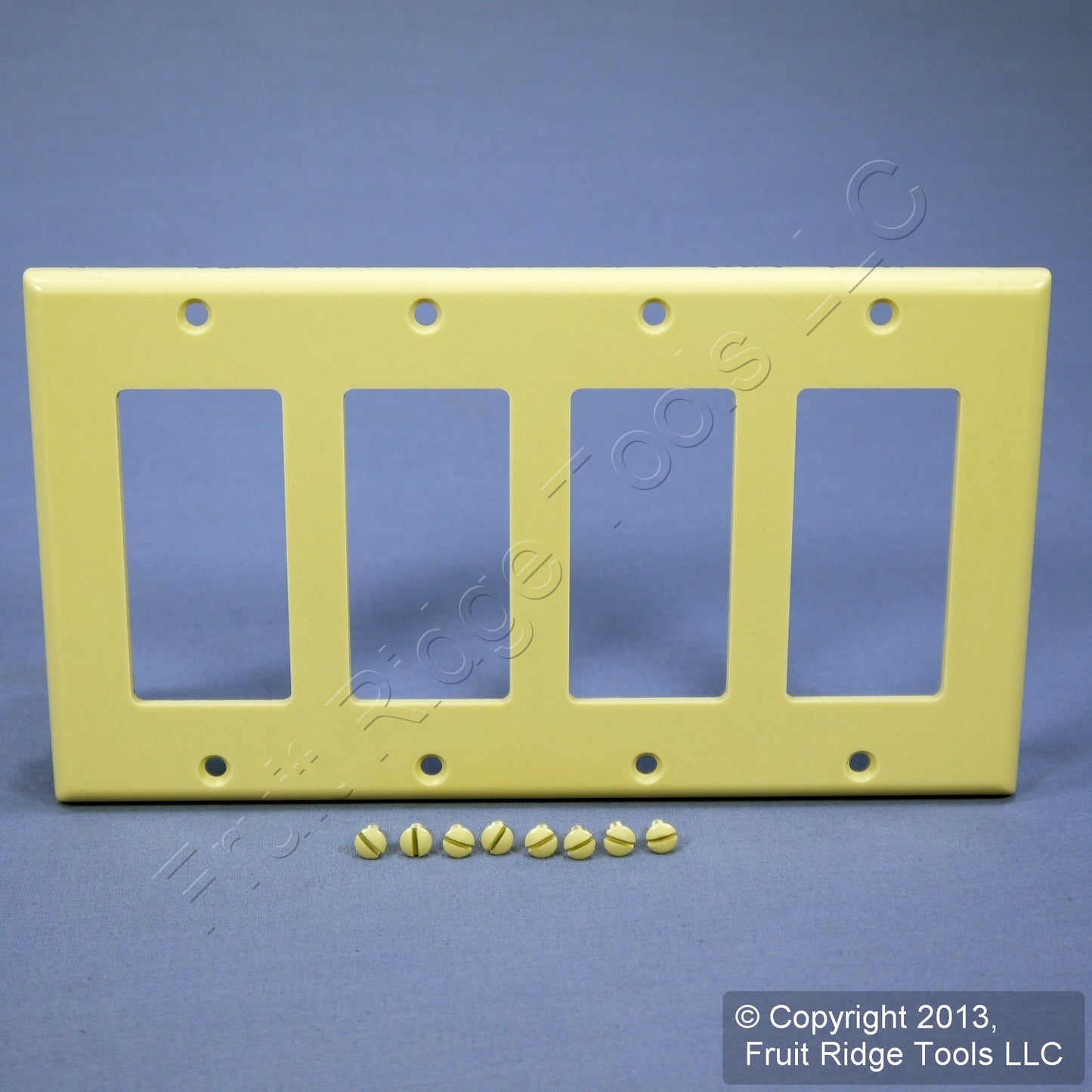 Leviton 80412-I Ivory 4-Gang Decora GFCI GFI Plastic Standard Wallplate Cover
