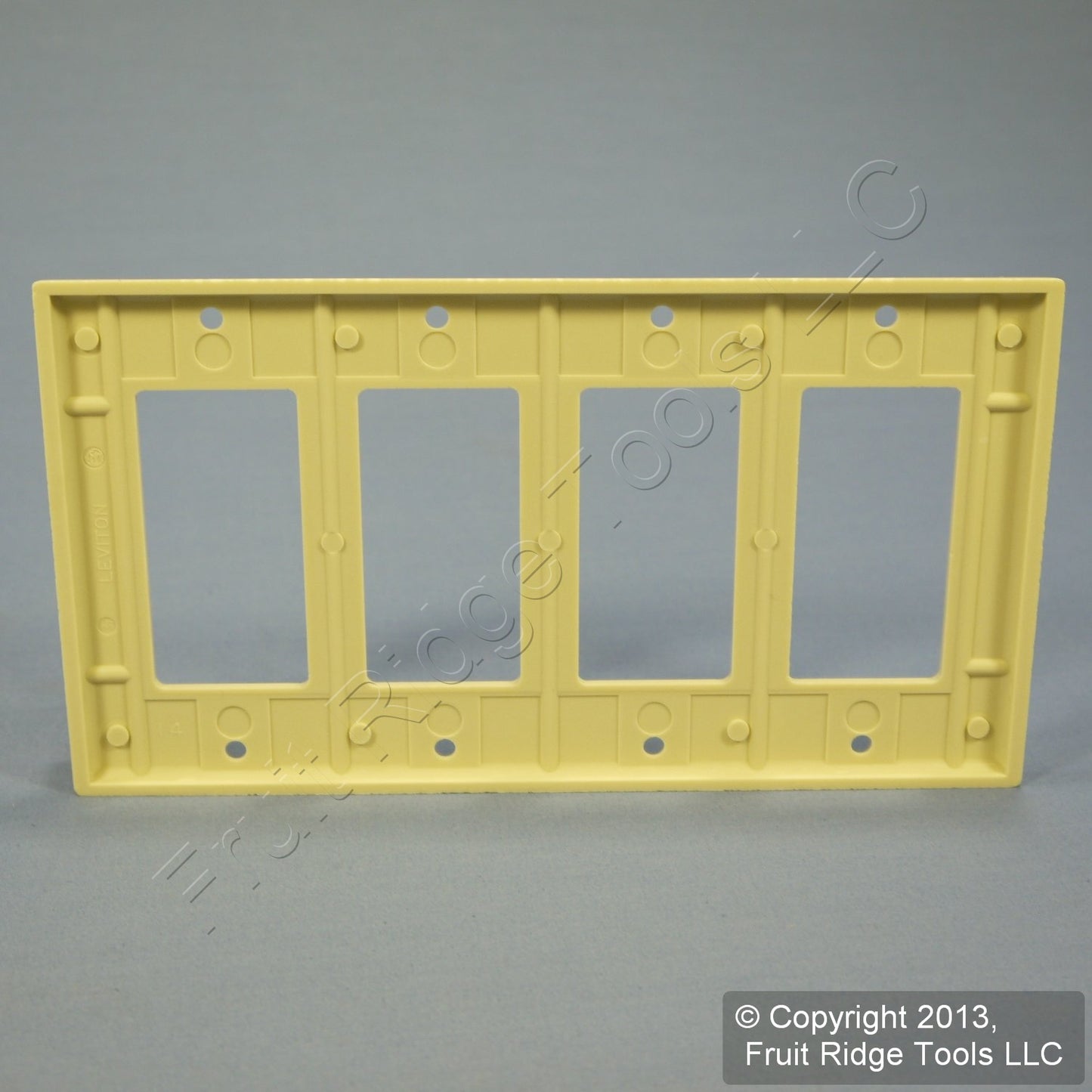 Leviton 80412-I Ivory 4-Gang Decora GFCI GFI Plastic Standard Wallplate Cover