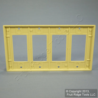Leviton 80412-I Ivory 4-Gang Decora GFCI GFI Plastic Standard Wallplate Cover
