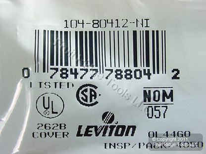 Leviton 80412-NI Ivory 4-Gang Decora Unbreakable Nylon Standard Wallplate Cover