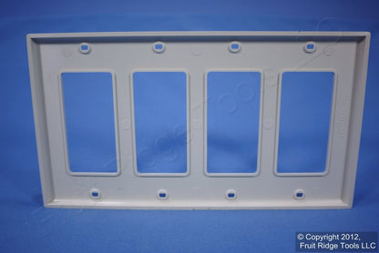 Leviton 80412-NT Light Almond 4-Gang Unbreakable Nylon 4-Decora Wallplate Cover