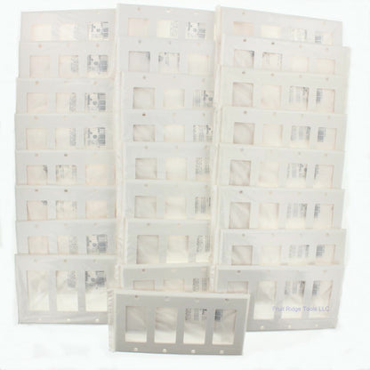 Leviton 80412-NW White Unbreakable Decora 4-Gang Wallplates GFCI Covers 25-Pack