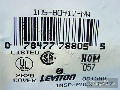 Leviton 80412-NW White 4-Gang Decora Unbreakable Nylon Standard Wallplate Cover