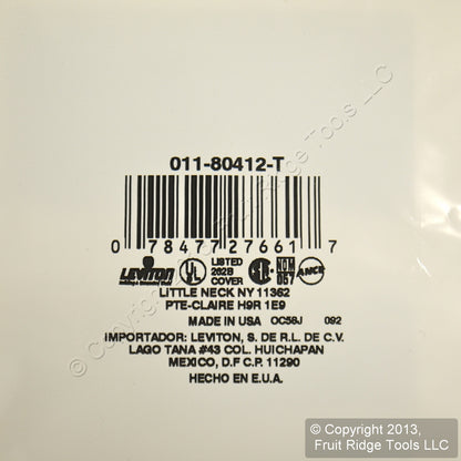 Leviton 80412-T Light Almond 4-Gang Standard 4-Decora Plastic Wallplate Cover