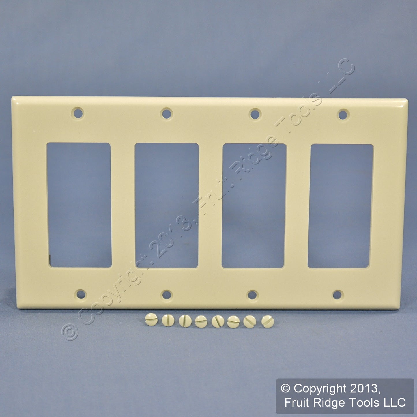 Leviton 80412-T Light Almond 4-Gang Standard 4-Decora Plastic Wallplate Cover