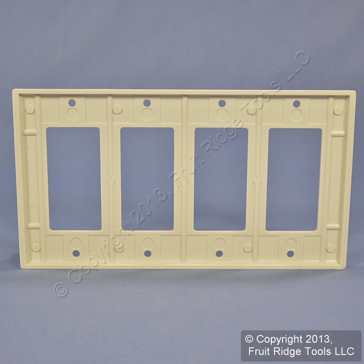 Leviton 80412-T Light Almond 4-Gang Standard 4-Decora Plastic Wallplate Cover