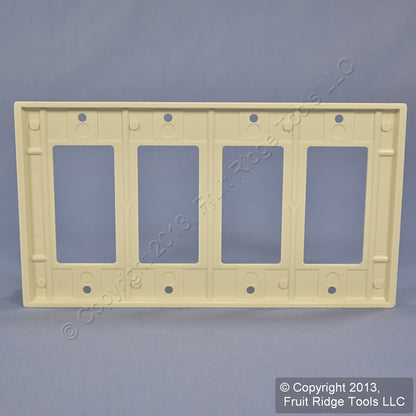 Leviton 80412-T Light Almond 4-Gang Standard 4-Decora Plastic Wallplate Cover