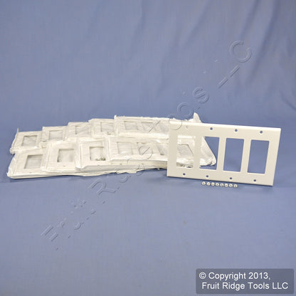 Leviton 80412-W White 4-Gang 4-Decora Plastic Standard Wallplate Cover 10-pack