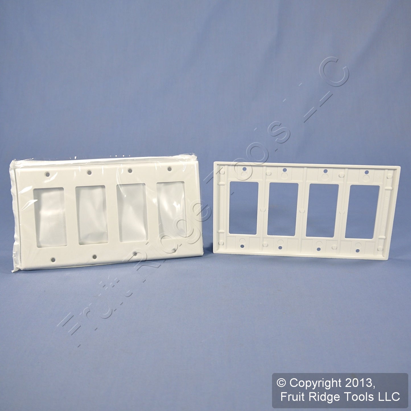 Leviton 80412-W White 4-Gang 4-Decora Plastic Standard Wallplate Cover 10-pack