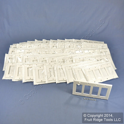 Leviton 80412-W White 4-Gang Residential Decora GFCI Wallplate Covers 50-pack