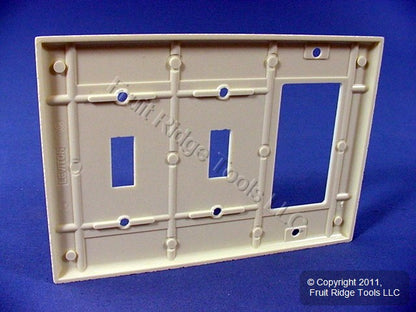Leviton 80421-A Almond 3-Gang Toggle Decora GFI Plastic Standard Wallplate Cover