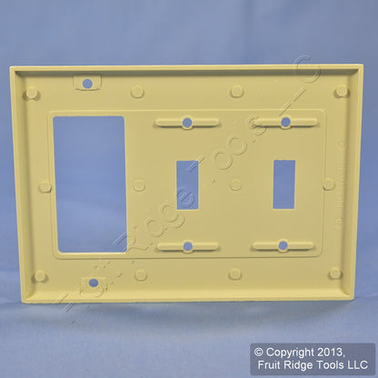 Leviton 80421-I Ivory 3-Gang Toggle Switch Decora GFI Plastic Standard Wallplate
