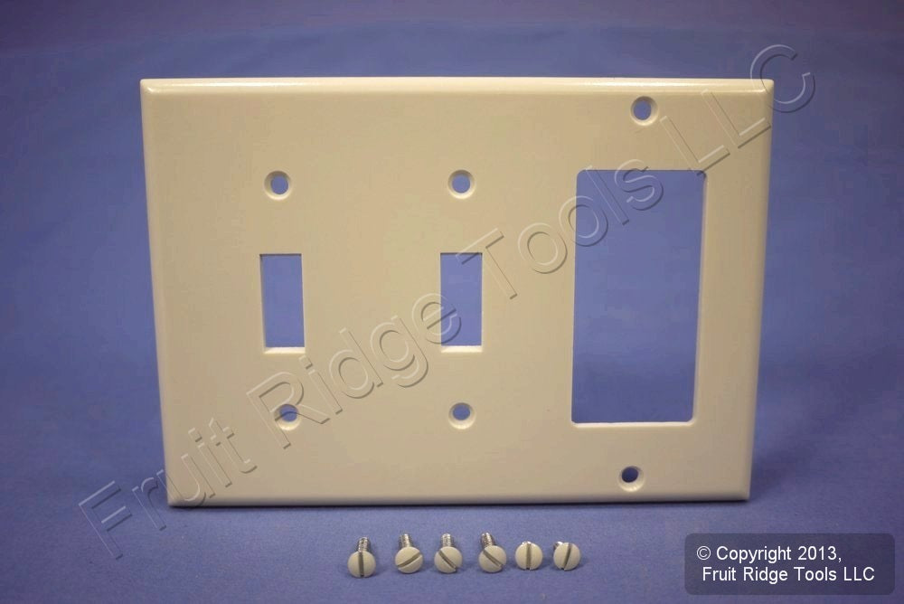 Leviton 80421-T Lt Almond 3-Gang Toggle Decora Plastic Standard Wallplate Cover