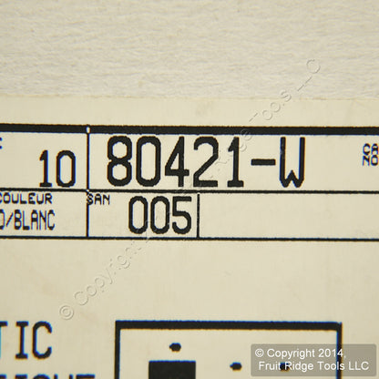 Leviton 80421-W White Standard 3-Gang Toggle Decora Plastic Wallplate Cover 10pc