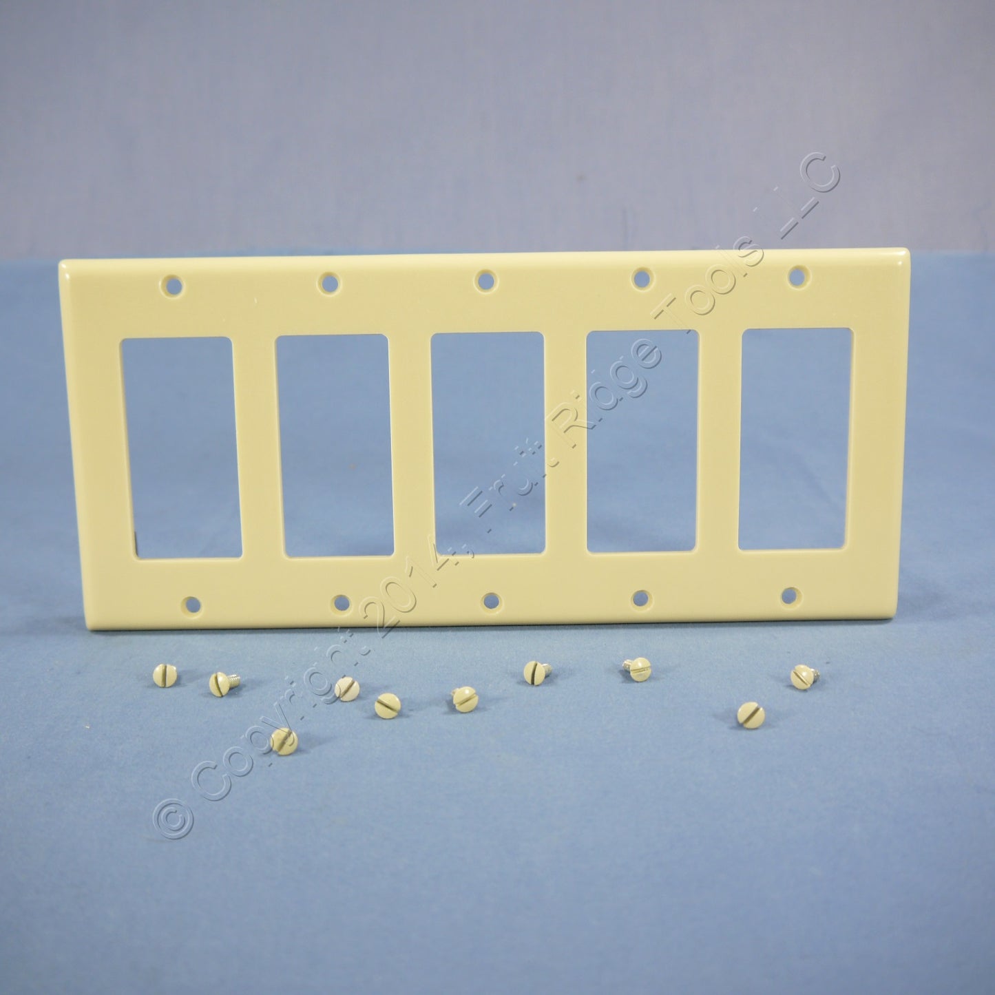 Leviton 80423-I Ivory 5-Gang Decora GFCI GFI Plastic Standard Wallplate Cover