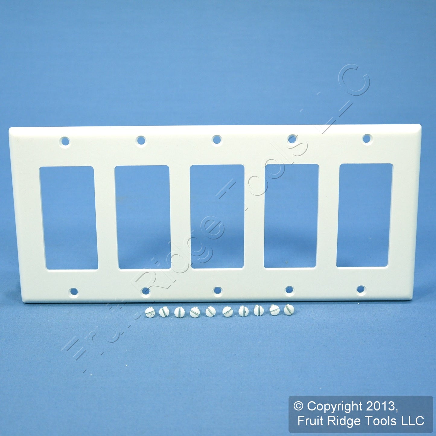 Leviton 80423-W White 5-Gang Decora GFCI GFI Standard Plastic Wallplate Cover