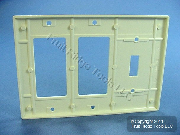Leviton 80431-A Almond 3-Gang Toggle Decora GFI Plastic Standard Wallplate Cover