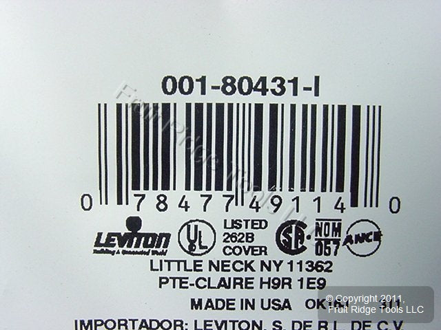 Leviton 80431-I Ivory 3-Gang Toggle Switch Decora GFI Plastic Standard Wallplate