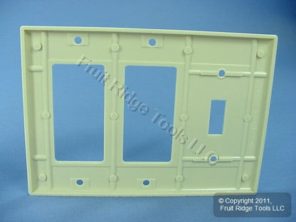 Leviton 80431-I Ivory 3-Gang Toggle Switch Decora GFI Plastic Standard Wallplate