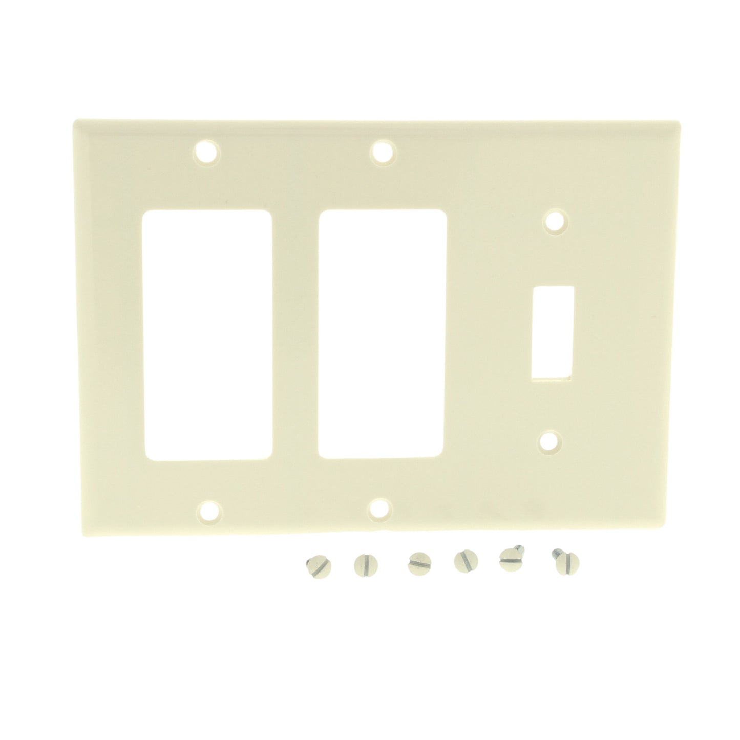 Leviton 80431-T Lt Almond 3-Gang Decora Toggle Switch Cover Thermoset Wallplate