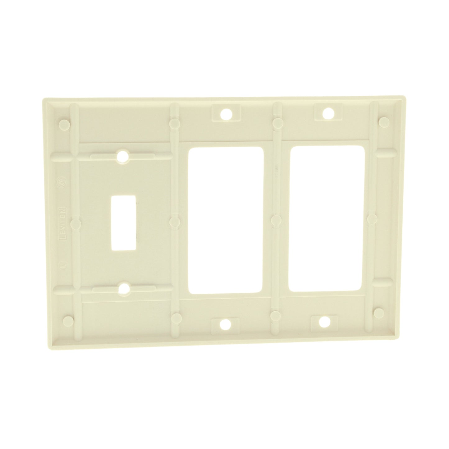 Leviton 80431-T Lt Almond 3-Gang Decora Toggle Switch Cover Thermoset Wallplate
