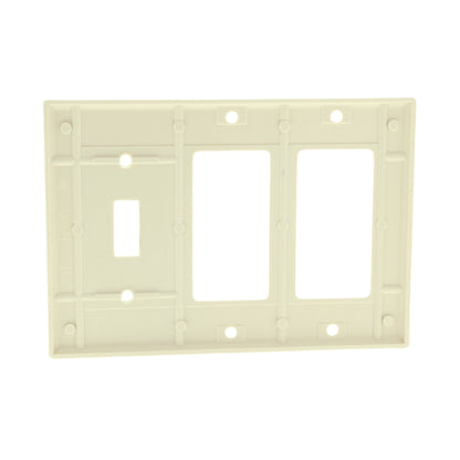 Leviton 80431-T Lt Almond 3-Gang Decora Toggle Switch Cover Thermoset Wallplate