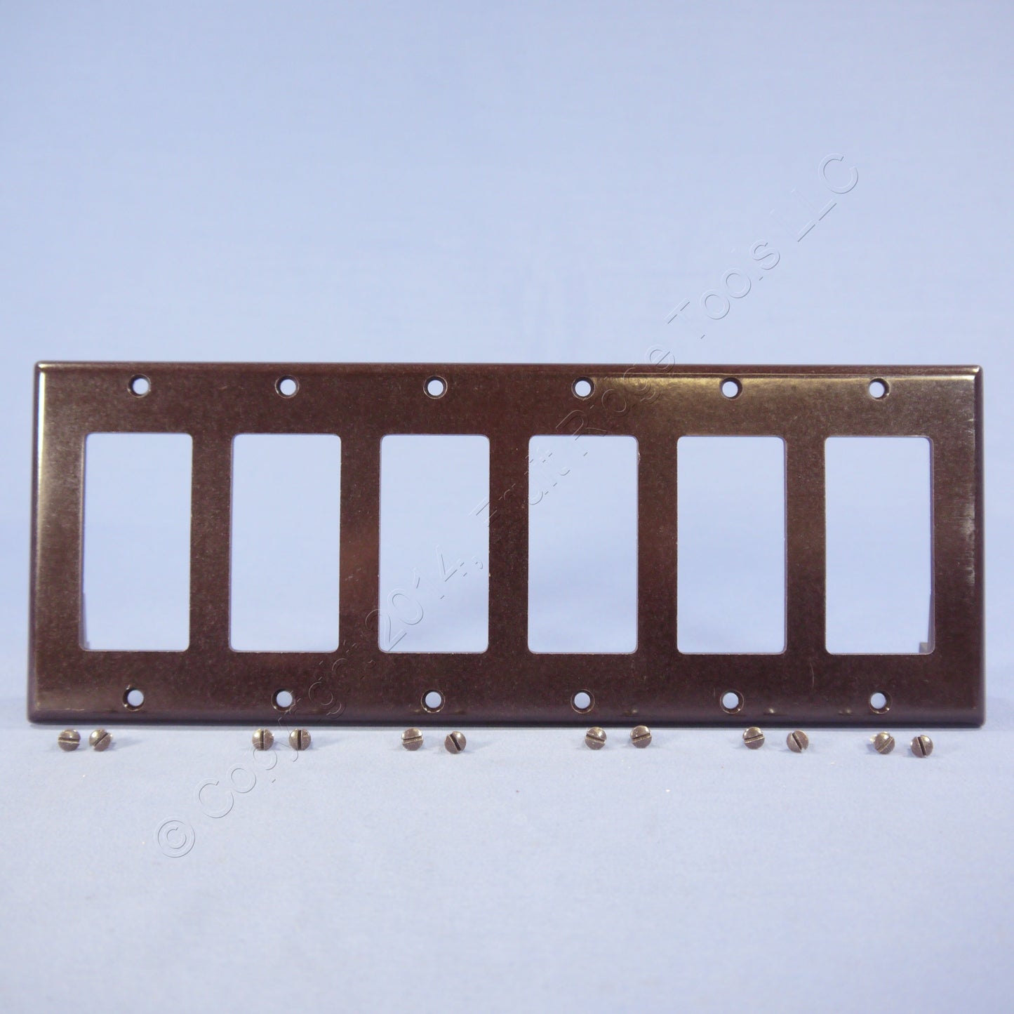Leviton 80436 Brown 6-Gang Decora GFCI GFI Plastic Standard Size Wallplate Cover