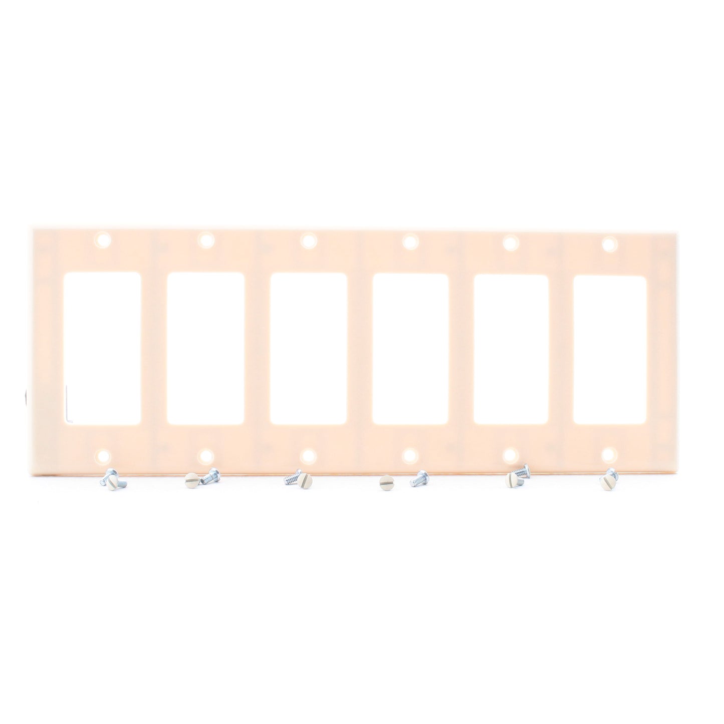 Leviton 80436-I Ivory 6-Gang Decora Wallplate GFCI GFI Plastic Standard Cover