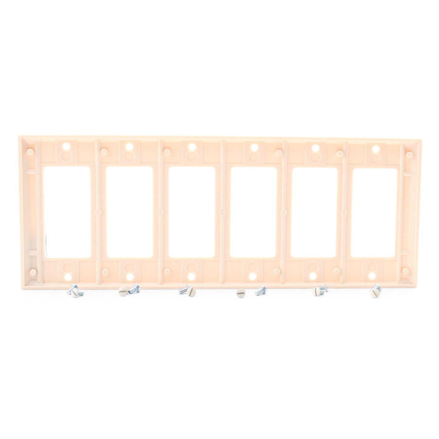Leviton 80436-I Ivory 6-Gang Decora Wallplate GFCI GFI Plastic Standard Cover