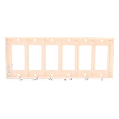 Leviton 80436-I Ivory 6-Gang Decora Wallplate GFCI GFI Plastic Standard Cover