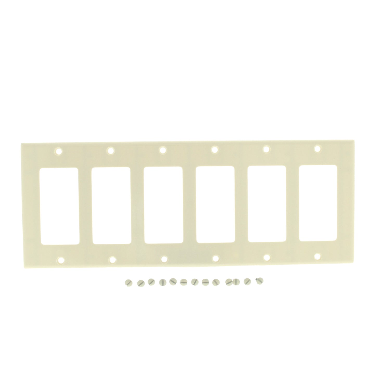Leviton 80436-T Light Almond 6-Gang Decora Thermoset Wallplate GFCI Switch Cover