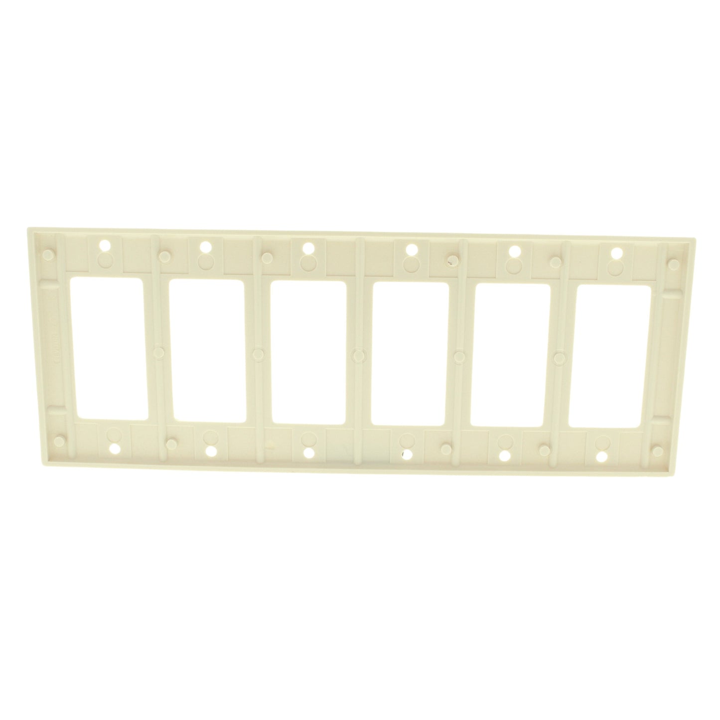 Leviton 80436-T Light Almond 6-Gang Decora Thermoset Wallplate GFCI Switch Cover