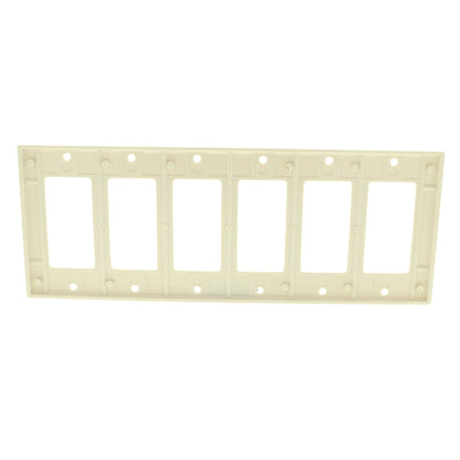 Leviton 80436-T Light Almond 6-Gang Decora Thermoset Wallplate GFCI Switch Cover