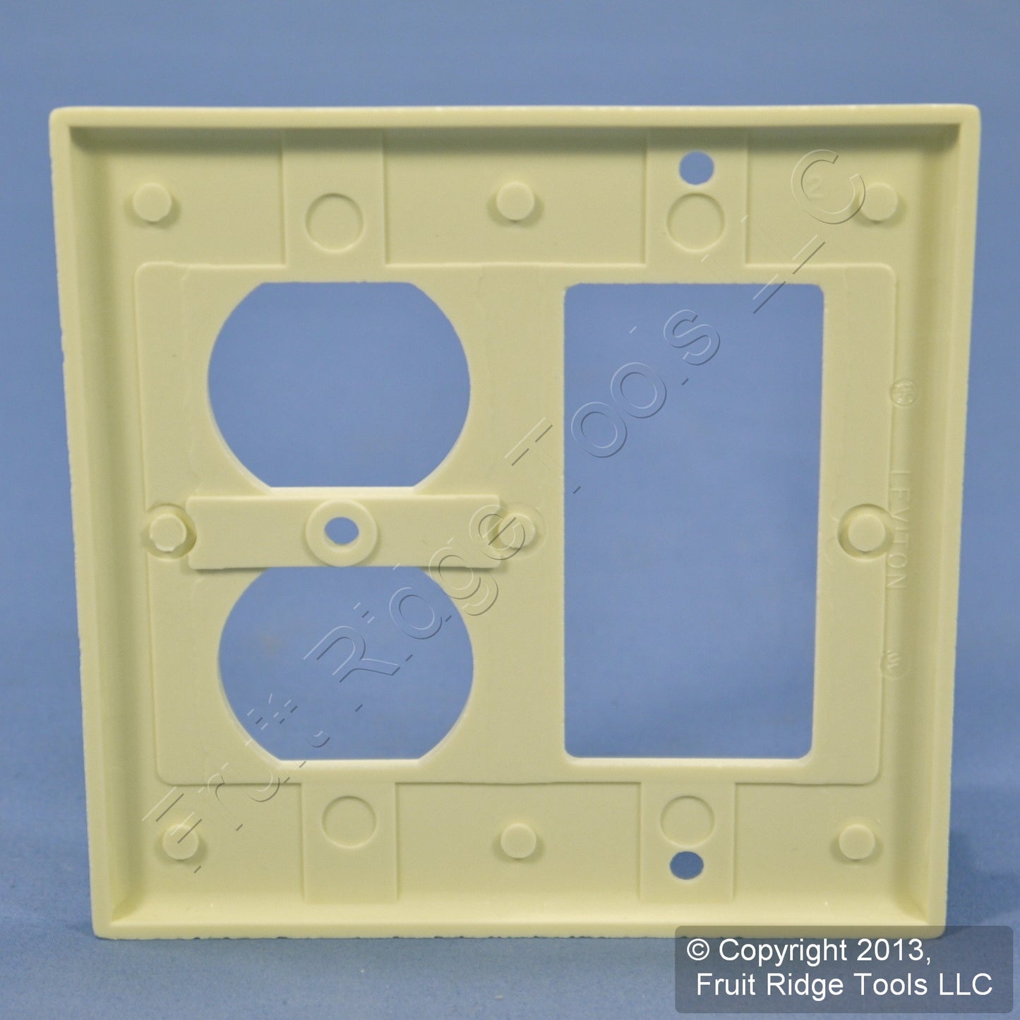 Leviton 80455-A Almond 2-Gang Duplex Outlet Decora Plastic Standard Wallplate