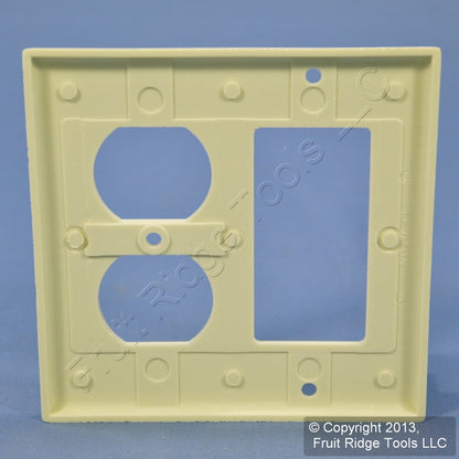 Leviton 80455-A Almond 2-Gang Duplex Outlet Decora Plastic Standard Wallplate
