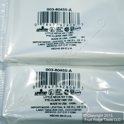 Leviton 80455-A Almond 2-Gang Duplex Decora Plastic Standard Wallplate Cover 2pc