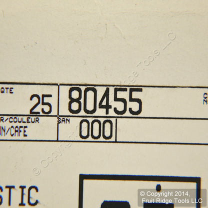 Leviton 80455-B Brown 2-Gang Duplex Decora Plastic Standard Wallplate Cover 25pc