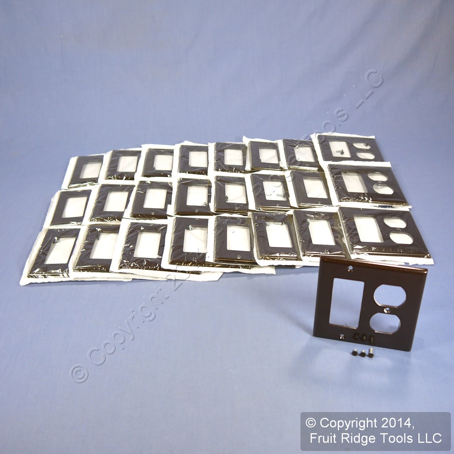 Leviton 80455-B Brown 2-Gang Duplex Decora Plastic Standard Wallplate Cover 25pc